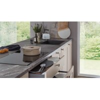 nobilia® Einbauküche Sylt mit Geräten Sand & Marmor Mystic grey - zweiteilig