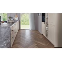 nobilia® Einbauküche Sylt mit Geräten Sand & Marmor Mystic grey - zweiteilig