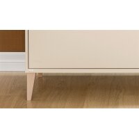 PAIDI Babyzimmer Mila & Ben – Kombikommode Cashmere-Beige & Scandinavian Wood - eine Tür, zwei Schubladen, Breite ca. 129 cm