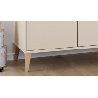 PAIDI Babyzimmer Mila & Ben – Kleiderschrank Cashmere-Beige & Scandinavian Wood - drei Türen, Breite ca. 95 cm