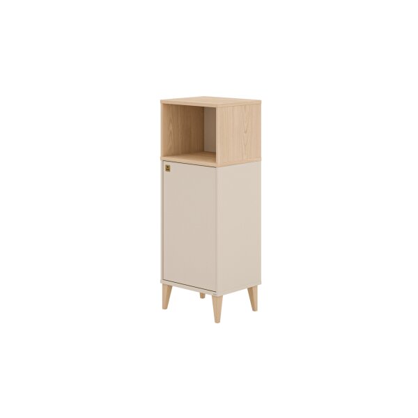 PAIDI Babyzimmer Mila & Ben – Highboard rechts eine Tür, Breite ca. 48 cm - Cashmere-Beige & Scandinavian Wood