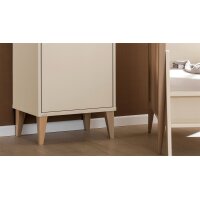 PAIDI Babyzimmer Mila & Ben – Highboard links eine Tür, Breite ca. 48 cm - Cashmere-Beige & Scandinavian Wood