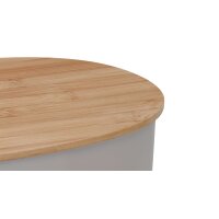 kela Brotkasten Namur opalgrauer Kunststoff & Bambus – ca. 38 x 14 cm