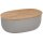 kela Brotkasten Namur opalgrauer Kunststoff & Bambus – ca. 38 x 14 cm
