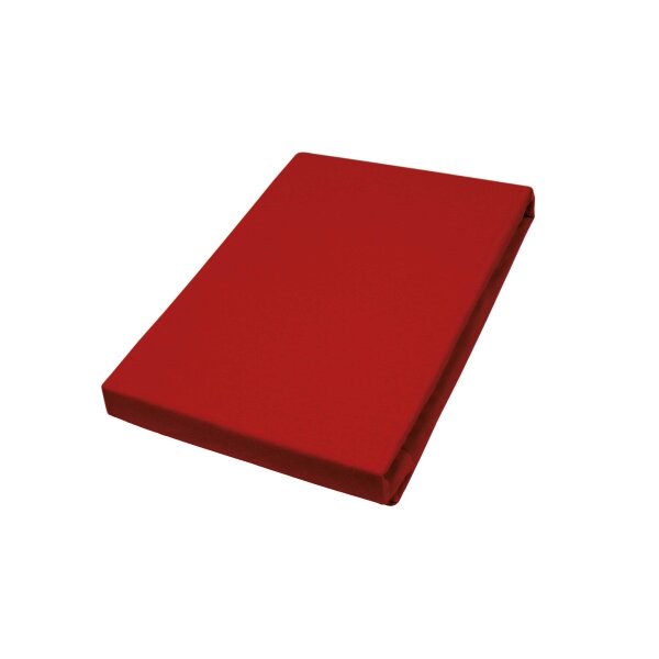 HAHN Spannbettlaken roter Baumwolljersey - ca. 100 x 200 cm