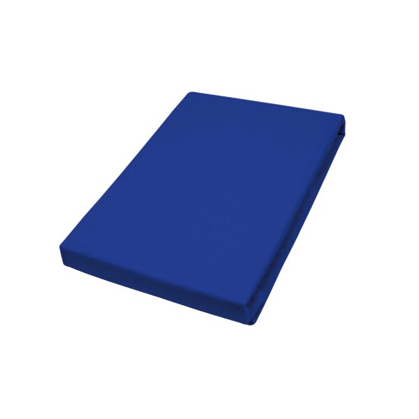 HAHN Spannbettlaken marineblauer Baumwolljersey - ca. 150 x 200 cm