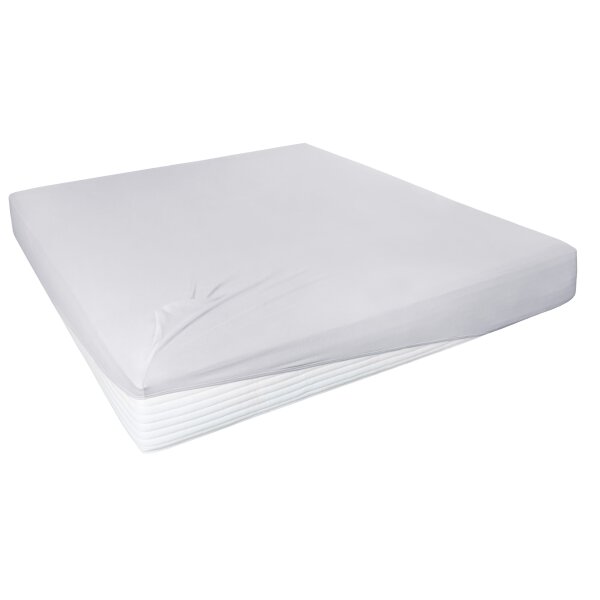 HAHN Spannbettlaken für Boxspringmatratzen hellgraues Feinjersey – ca. 190 x 200 cm