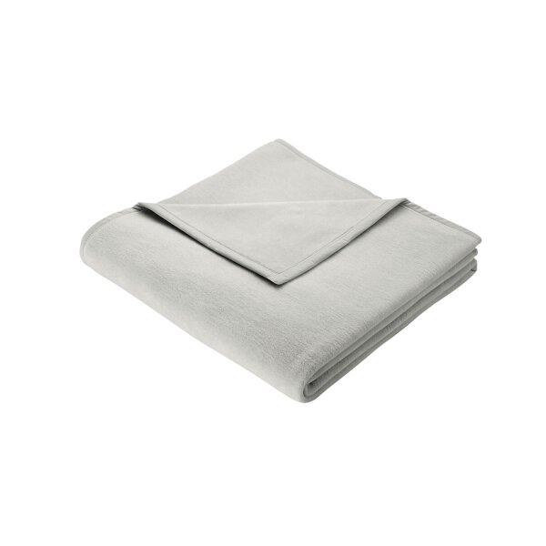 Biederlack® Wohndecke Cotton Home silberfarbenes Mischgewebe - ca. 150 x 200 cm