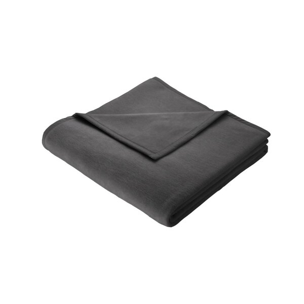 Biederlack® Wohndecke Cotton Home anthrazitfarbenes Mischgewebe - ca. 150 x 200 cm
