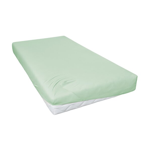 PRIMERA Spannbettlaken eukalyptusfarbener Baumwolljersey - ca. 150 x 200 cm