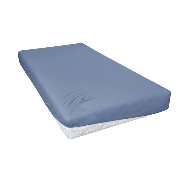 PRIMERA Spannbettlaken blauer Baumwolljersey - ca. 100 x 200 cm