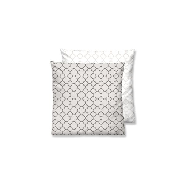 biberna® Mako-Satin Kissenbezug Grafik Mix & Match taupefarbenes & braunes Grafikmuster – ca. 40 x 40 cm