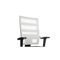 Drehstuhl OrthoSedis 50 als Sitzmöbel fürs Büro weißer Netzbezug TT203 & poliertes Aluminium-Fußkreuz