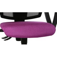 Drehstuhl orthoSedis 20 als ergonomisches Büromöbel lilafarbener Sitzbezug G03 & schwarze Netzbespannung, verchromtes Drehkreuz