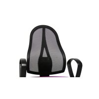 Drehstuhl orthoSedis 20 als ergonomisches Büromöbel lilafarbener Sitzbezug G03 & schwarze Netzbespannung, verchromtes Drehkreuz