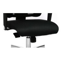 Komfortdrehstuhl OrthoSedis 60 - Chefsessel schwarzer Bezug TT200 & poliertes Aluminium-Drehkreuz