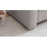 Modulmaster MM-ZE1059 Ecksofa in U-Form für geschmackvolles Wohnen alufarbene Mikrofaser Holiday & matte Metallfüße - Stellmaß ca. 240 x 330 cm