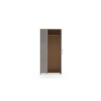 VOSS MÖBEL Garderobenschrank Santina als Dielenmöbel Eiche Bianco & taupefarbenes Glas – drei Türen