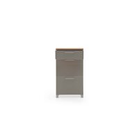 VOSS MÖBEL Schuhschrank Santina als Dielenmöbel Eiche Bianco & taupefarbenes Glas – eine Schublade, zwei Klappen