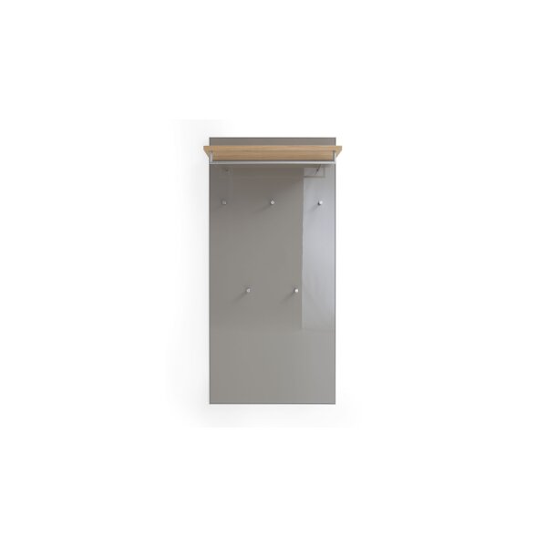 VOSS MÖBEL Wandgarderobe Santina als praktisches Dielenmöbel taupefarbenes Glas, Metall & Eichefurnier – ca. 80 x 170 cm