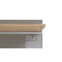 VOSS MÖBEL Wandgarderobe Santina als praktisches Dielenmöbel taupefarbenes Glas, Metall & Eichefurnier – ca. 80 x 170 cm
