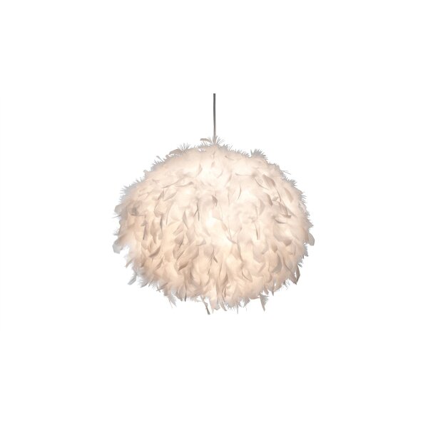 GLOBO Lampen Serie Ducky - Pendelleuchte bzw. Hängelampe weiße Federn - Durchmesser ca. 40 cm
