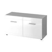 Garderobenbank Adana als Dielenmöbel weiße Hochglanzfronten & Kunststoffoberflächen - Breite ca. 96 cm