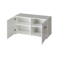 Garderobenbank Adana als Dielenmöbel weiße Hochglanzfronten & Kunststoffoberflächen - Breite ca. 96 cm