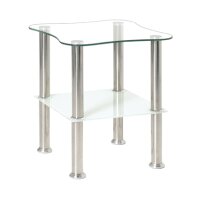 Beistelltisch - Glastisch Glasplatten & Edelstahl...