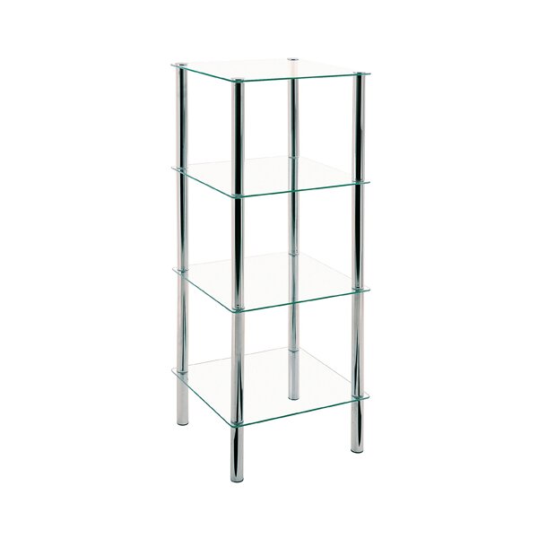 Glasboden-Regal als praktisches Kleinmöbel Klarglas & Chrom – vier Böden