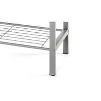 Garderobenbank als Flurmöbel schwarzes Kunstleder & Aluminium