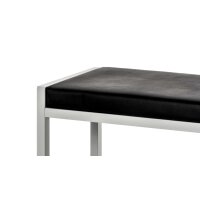 Garderobenbank als Flurmöbel schwarzes Kunstleder & Aluminium