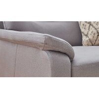 Modulmaster MM-PP1009 - Ecksofa mit Federkern graue Mikrofaser Holiday & schwarze Holzfüße – Stellfläche ca. 303 x 245 cm