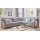 Modulmaster MM-PP1009 - Ecksofa mit Federkern graue Mikrofaser Holiday & schwarze Holzfüße – Stellfläche ca. 303 x 245 cm
