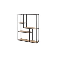 Regal Seaford im Industrielook, auch als Büromöbel einsetzbar Wildeiche & Schwarz – ca. 75 x 91 cm