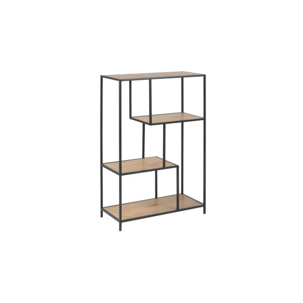 Regal Seaford im Industrielook bzw. Bücherregal Wildeiche & Schwarz – ca. 77 x 114 cm