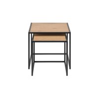 Beistelltisch-Set Seaford im Industrielook bzw. Beistelltische Wildeiche & Schwarz – zweiteilig