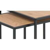 Beistelltisch-Set Seaford im Industrielook bzw. Beistelltische Wildeiche & Schwarz – zweiteilig