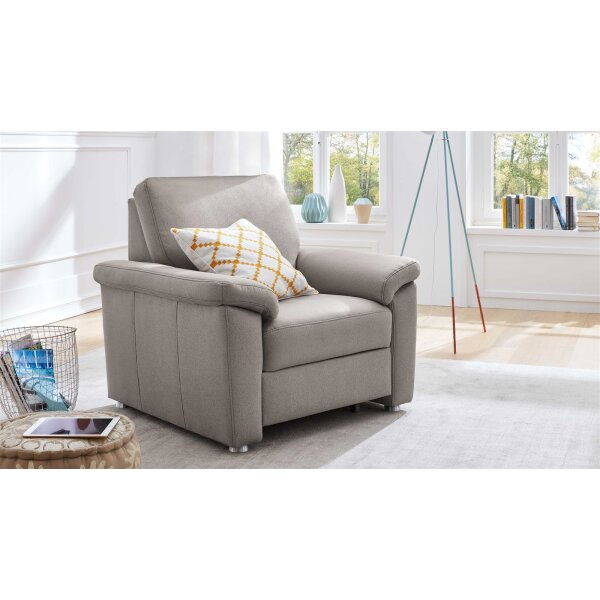 Modulmaster MM-ZE1059 - Polstersessel alufarbene Mikrofaser Holiday & matte Metallfüße