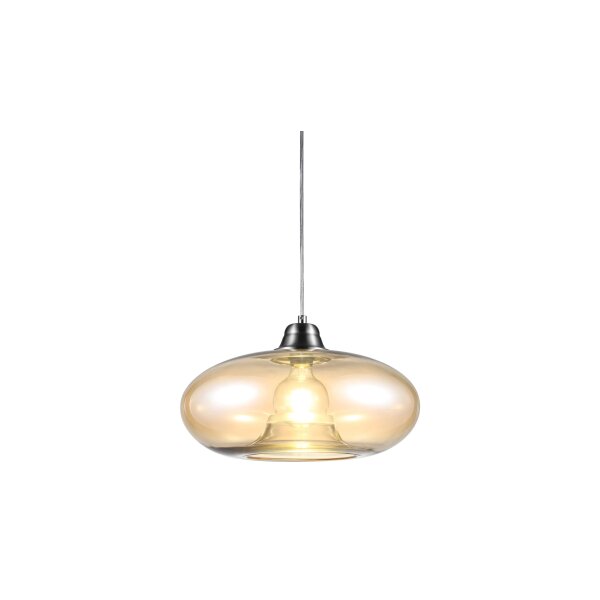 GLOBO Hängelampe Lille amberfarbenes Glas & Nickel – Durchmesser ca. 40 cm