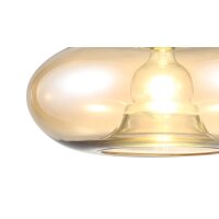 GLOBO Hängelampe Lille amberfarbenes Glas & Nickel – Durchmesser ca. 40 cm