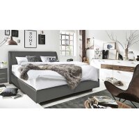 Interliving Boxspringbett Serie 1401 graues Flachgewebe...