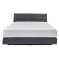 Interliving Boxspringbett Serie 1401 graues Flachgewebe Neo 485400 – Liegefläche ca. 180 x 200 cm