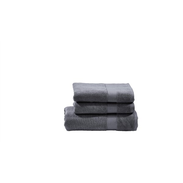 done.® Handtuch-Set Deluxe anthrazitfarbene Baumwolle – dreiteilig