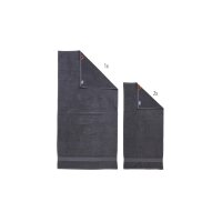 done.® Handtuch-Set Deluxe anthrazitfarbene Baumwolle...