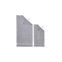 done.® Handtuch-Set Deluxe silberfarbene Baumwolle...