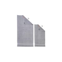 done.® Handtuch-Set Deluxe silberfarbene Baumwolle...