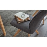 Interliving Esszimmer Serie 5102 – Polsterstuhl mit Drehfunktion graphitfarbener Bezug Tirol 480 & Wildeiche