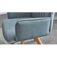 Interliving Esszimmer Serie 5102 – Armlehn-Polsterstuhl mit Drehfunktion aquafarbener Bezug Tirol 484 & Wildeiche, Drehfunktion
