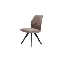 Interliving Esszimmer Serie 5102 – Polsterstuhl sandfarbene Mikrofaser Atlantis 914 & schwarzes Eisen